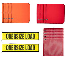 Oversize Load Signs & Flags w_ Wire Loop - Kit Image - Truck Safety Supply Kit