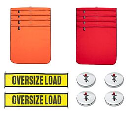 Oversize Load Signs & Safety Flags w_ Mounting Magnets - Kit View - Truck Safety Supply Kit