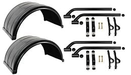 Poly, Plastic, Polymer TRUCK FENDERS & MOUNTING BRACKETS - fits 24.5" Wheels