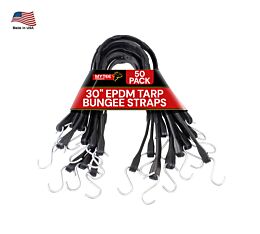30" EPDM Adjustable Tarp Bungee Straps - 50 Pack, Made in USA