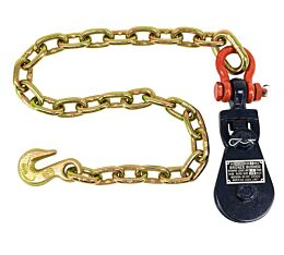 2 Ton 3" Sheave Snatch Block with Shackle and Chain Anchor
