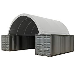 40'(L) x 20'(W) Shipping Container Building Shelter - 21 oz 610 gsm PVC Dark Gray Cover, No End Walls