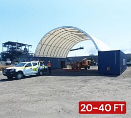 Shipping Container Building Shelter - 21 oz 610 gsm PVC White Cover, No End Walls