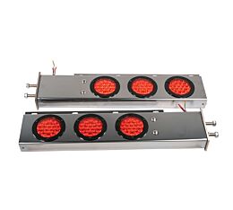 Stainless Steel LED Tail Lights Pair - 30 x 6 x 2-14 - 12-24V - 6 Lights (19 red LEDs each) Product View - Mytee Products