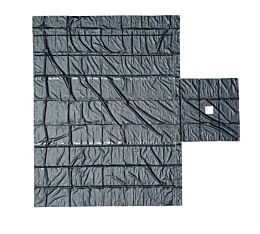 Superlight 14 Oz Vinyl Lumber Tarp End Piece w_ 8_ Drop & Flap - Black - Mytee Products