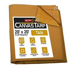 20' x 20' Canvas Tarp - Tan