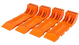 Auto & Car Carrier Interlocking Tire Skates (4pc Set) for Tow Truck, Wrecker & Roll Back Carrier, Safety Orange Color