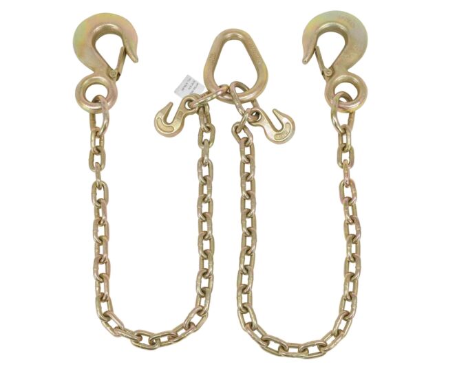 G70 V-Chain Bridle w/ 1/2" Slip Hook - Grab Hook at Pear Link - 3' Leg