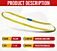 (10 Pcs) 1" x 6' Yellow One Way Round Endless Slings - 2 Ton WLL Endless One Way Sling