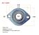 3_4_ Aluminum Axle Bearing w_ Flange for Dump Truck Tarp System - Dimension View - Mytee Products