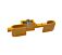 Anti-Theft Yellow Coated Shipping Container Door lock w_ Padlock Right Side View - Mytee Products