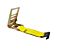 4" x 30' Ratchet Strap WIth Flat Hook Extreme & Durable - Yellow Color WLL 6670 Lbs Left Angle Side Close View by Mytee Products 4" x 30' Ratchet Strap WIth Flat Hook Extreme & Durable - Yellow Color WLL 6670 Lbs Left Angle Side Close View by Mytee Products