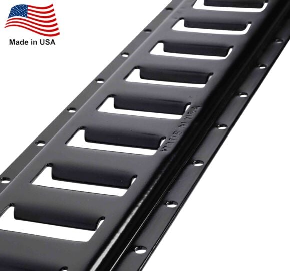 Black Powder Coated Horizontal E-Track Rail - Made in USA