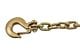 G70 3/8" x 36" Gold Chromate Trailer Hitch Safety Chain with Slip Hook close view - Mytee Products