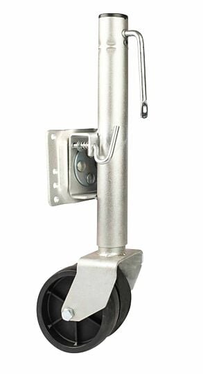 Trailer Tongue Jack with Rubber Wheel for Trailers - 2000lbs Capacity