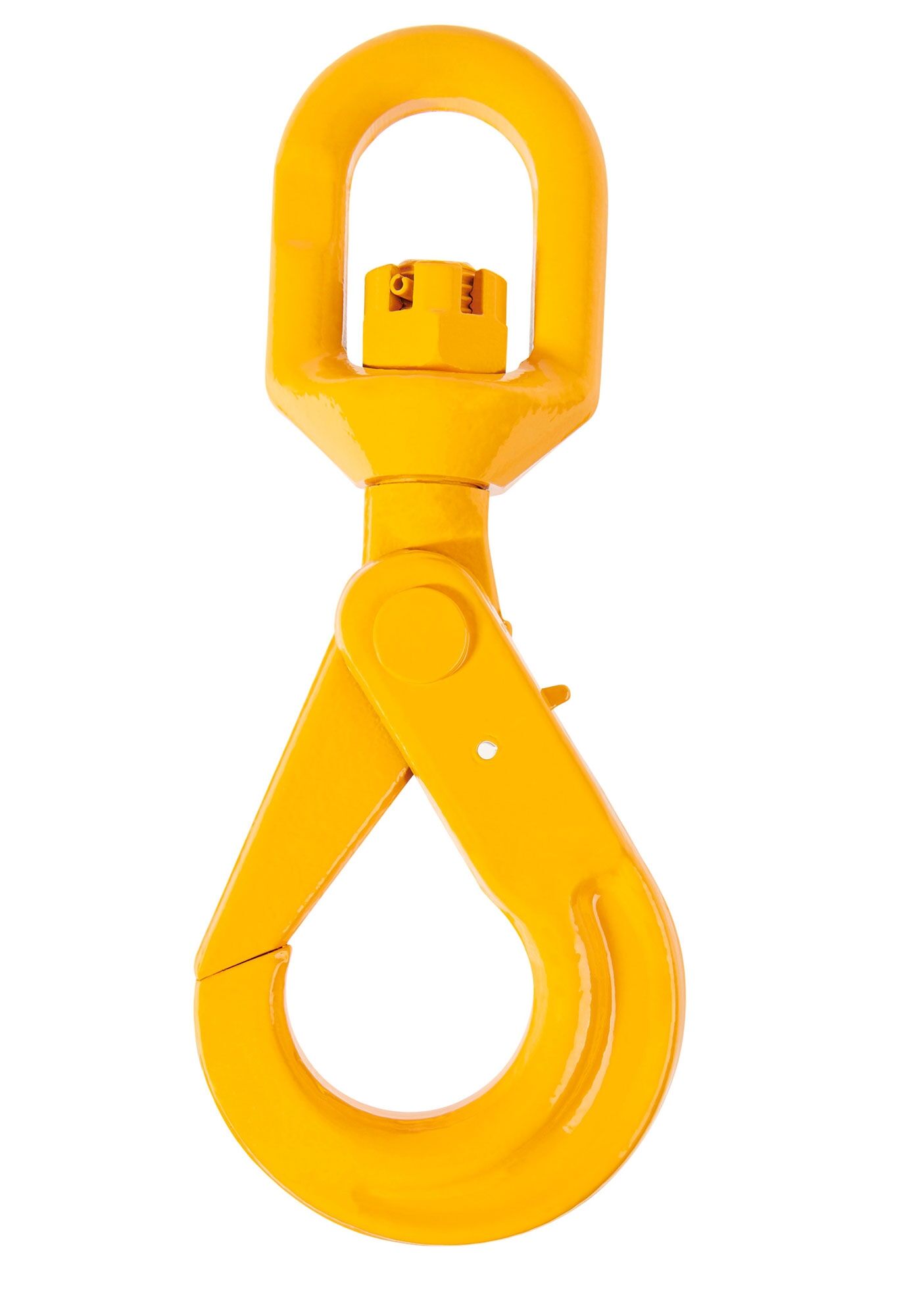 Mytee Products 3/8 Self Locking Swivel Hook – Grade 80, WLL 7100 Lbs, Yellow (2-Pack)