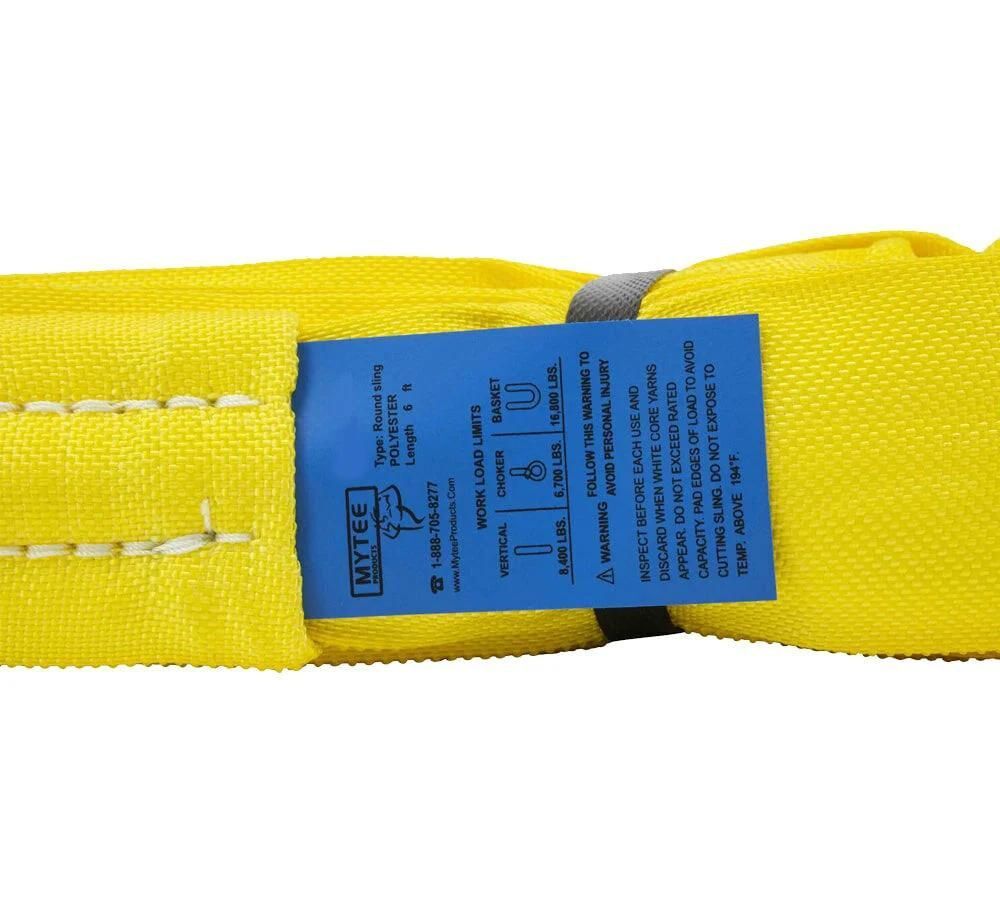 RuggedTow Yellow Endless Polyester Lifting Sling - 16 Ft X 16,800 Lbs Basket Capacity