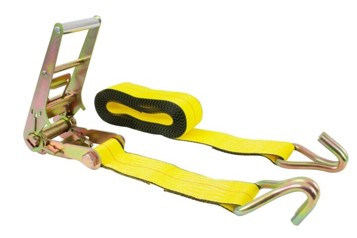3" x 30' Yellow Ratchet Tie-Down Straps w/ Wire Hook 15000 Lbs Capacity