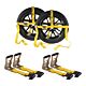 (2 Pack) 2"x10' Ratchet Wheel Net Lasso Strap Auto Hauling with Flat Hook Double Ratchet