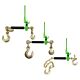 Hi-Viz Green Folding Handle Ratchet Chain Binders with Grab & Slip Hooks