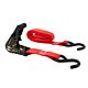 1" x 10' Ratchet  Strap with S Hook - Red