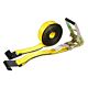 2” x 27’ Ratchet Strap w/ Flat Hook Wide Handle, Trailer Tie Down - Yellow
