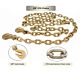 3_8_ X 20_ G70 Chain with grab hooks, WLL 6,600 lbs Hook And Chain Links Close View