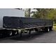 Superlight 14oz Lumber Tarp 24x27 (8' Drop) - Black With Trailer Side Angle View-Mytee Products