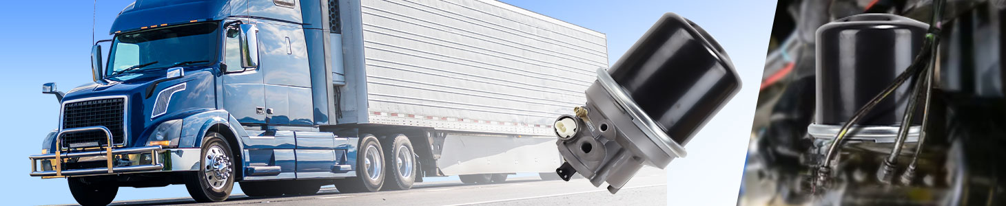 Air dryer on semi-truck