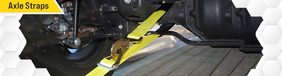 Axle Strap with Floating D-Ring and Snap Hooks used for Hauling Car - Mytee Products