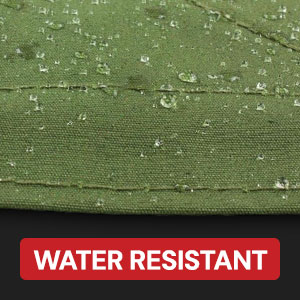 Water resistant olive green canvas fabric