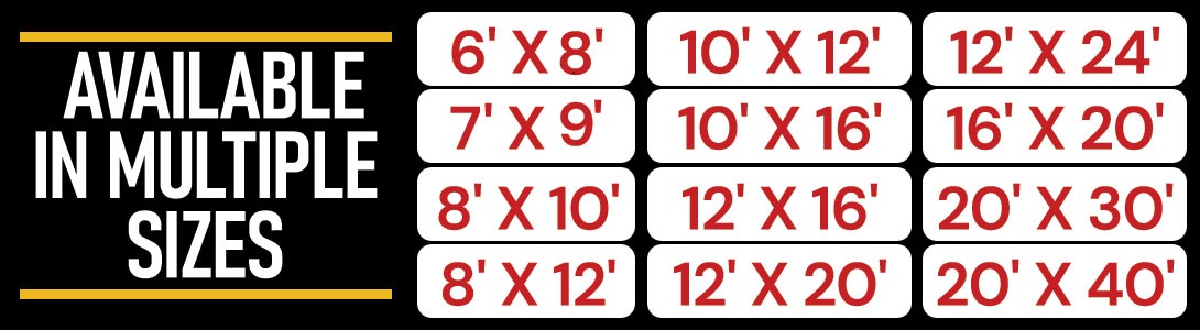 Waterproof canvas tarp size options, small to large