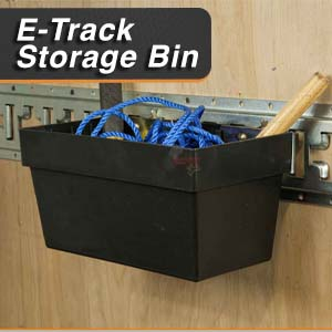 Horizontal and Vertical Cross Style E Track used Storage Bin with close - Mytee Products