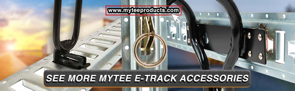 Horizontal and Vertical Cross Style E Track 5 ft. Galvanized with accessories cover image - Mytee Products