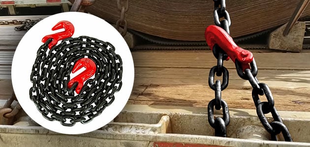 Grade 80 Chains used with Clevis hook & Heavy load