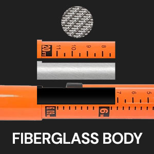 Fiberglass body load height measuring stick