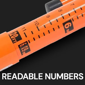 Height measuring stick with clear numbers