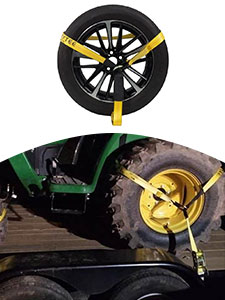 Side Mount Wheel Strap with Ratchet & Flat Hook