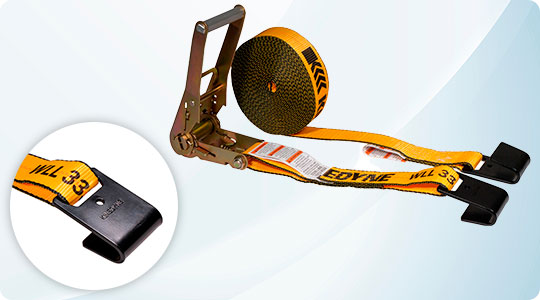 2" x 30' Kinedyne Yellow Ratchet Strap with Flat Hook