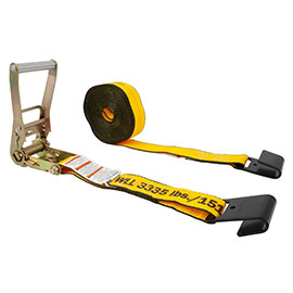 Yellow Kinedyne 2″ x 27′ Ratchet Straps Flat Hook