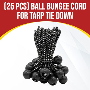 Ball bungee cord set, 25 pieces for tarp tie-down