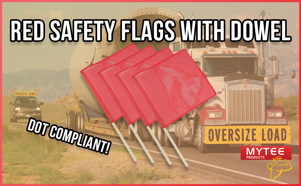 Red Safety Flags with Dowel