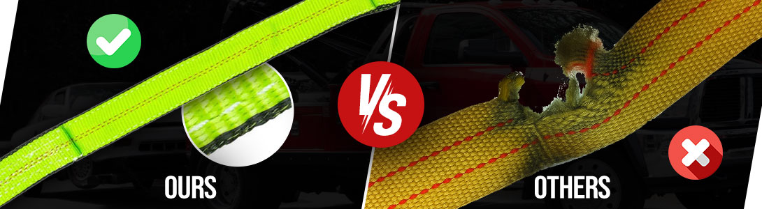 Comparison between a high-quality V bridle strap vs a weaker alternative