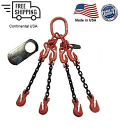 Chain Sling G100 4-Leg with Adjusters, Cradle Clevis Grab Hook